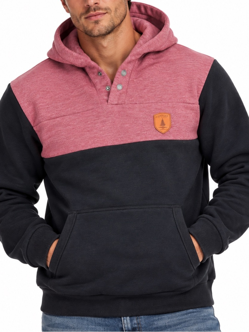 Wanakome Men’s Snap Hoodie Sweatshirt Medium